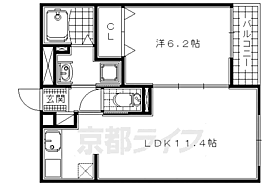 エスポワール 106 ｜ 京都府宇治市槇島町五才田（賃貸アパート1LDK・1階・40.42㎡） その2