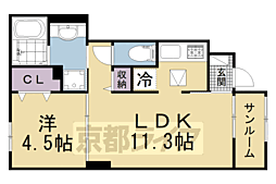 カーサ　ポポラリタ 1階1LDKの間取り