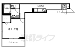 JR奈良線 城陽駅 徒歩3分の賃貸アパート 2階1Kの間取り