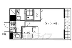 JR奈良線 六地蔵駅 徒歩3分の賃貸マンション 1階1Kの間取り