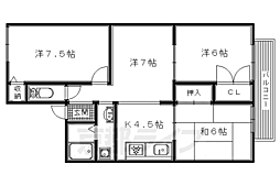 ディアコート 1階3LDKの間取り