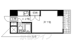近鉄京都線 大久保駅 徒歩5分の賃貸マンション 5階1Kの間取り