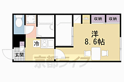 レオパレスセンターポール 203 2階1Kの間取り