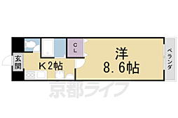 アートプラザ京田辺3 2階1Kの間取り