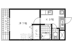 メゾン・エンジュ 2階1Kの間取り