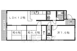 京阪宇治線 木幡駅 徒歩5分の賃貸マンション 3階3LDKの間取り