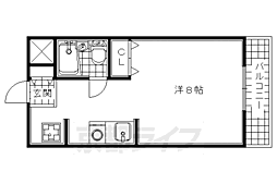 ホルティハイツ岡井 2階ワンルームの間取り