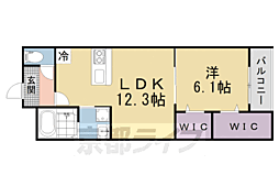 Ｗｉｓｔｅｒｉａ　ｔｅｒｒａｃｅ 3階1LDKの間取り