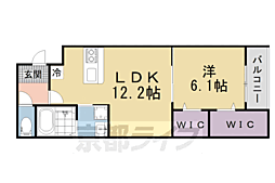 Ｗｉｓｔｅｒｉａ　ｔｅｒｒａｃｅ 1階1LDKの間取り