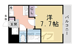 ＧＲＩＰ　ＫＹＯ　田辺（グリップキョウタナベ）　女性専用 3階1Kの間取り