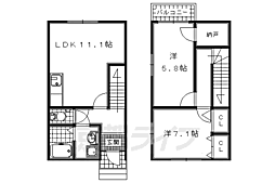 ルシアコート精華台 2LDKの間取り