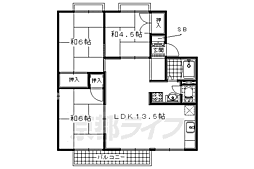 セジュール男山B棟 3LDKの間取図画像