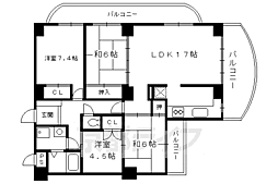 インペリアルパレスリバーサイド 4LDKの間取図画像