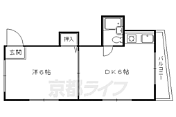 ヴィラ醍醐 1DKの間取図画像