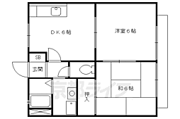 サンライズ・ハイツ 2DKの間取図画像