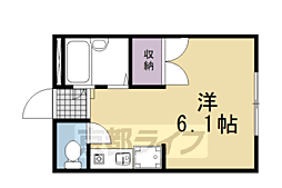 レオパレス西向日 1Kの間取図画像