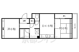ボヌール 2DKの間取図画像