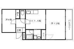 シャルム醍醐 2DKの間取図画像