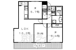 アメニティ山科駅前 3LDKの間取図画像