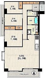 フォーリア駒沢公園パークサイド 3LDKの間取図画像