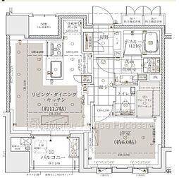 アトラス麻布十番 8階 ～新築後未入居～ 1LDKの間取図画像