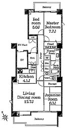 パークハウス多摩川南弐番館 3LDKの間取図画像
