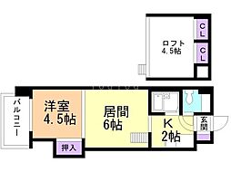 サングローリー 11階1LDKの間取り