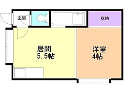 ラ・モンターニュ 1DKの間取図画像