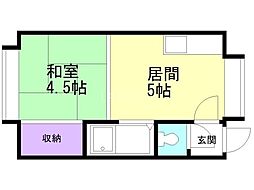 パーク北16条 1DKの間取図画像