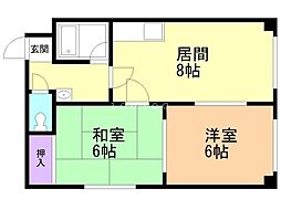 ラフォーレ41 2LDKの間取図画像