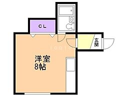 ハイツ本町A ワンルームの間取図画像