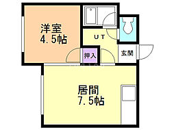 メゾンロベ36 1LDKの間取図画像
