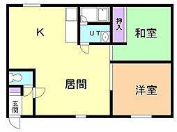 レヂデンスフォー 2LDKの間取図画像