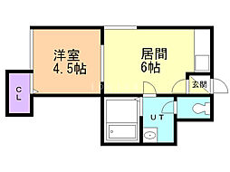 ウイングコート札幌I 1階1DKの間取り