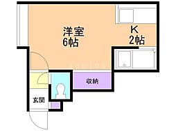 ノースペガサス弐番館 1Kの間取図画像