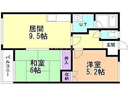 SSビル 2LDKの間取図画像