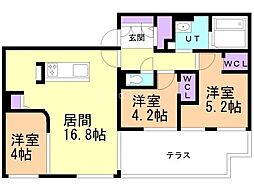 シューレジデンス元町 3LDKの間取図画像