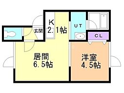 ヴィラージュ空港通り 1LDKの間取図画像