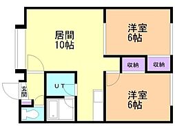 ブルーフォンヌ61 2LDKの間取図画像
