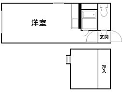 ハイヴィレッヂ・1 ワンルームの間取図画像