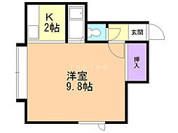 パシャ18 1Kの間取図画像