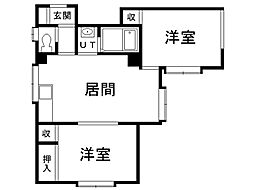 三和ビル 2LDKの間取図画像