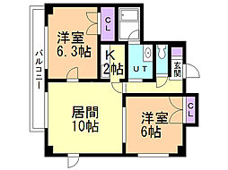 間取図画像 2LDK