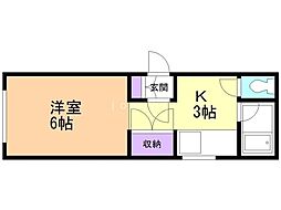 ラフォーレ191 1Kの間取図画像