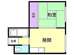 シャルマン38 1DKの間取図画像