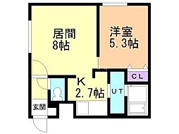 KOKOMON13 1LDKの間取図画像