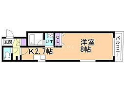 東洋ハイツA 1Kの間取図画像