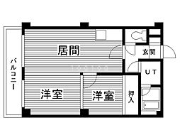 サントアリオ・デ元町 2LDKの間取図画像
