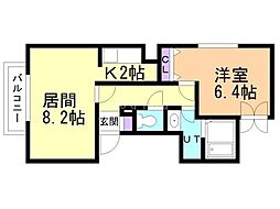 ブルーノートN41 1LDKの間取図画像
