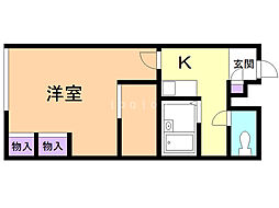 レオパレスパインコート 1Kの間取図画像
